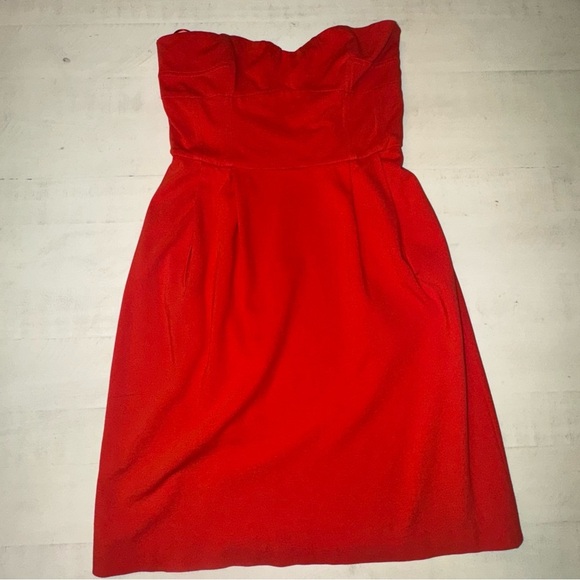 Diane Von Furstenberg Vibrant Red Seymour Dress- Strapless - Picture 1 of 9